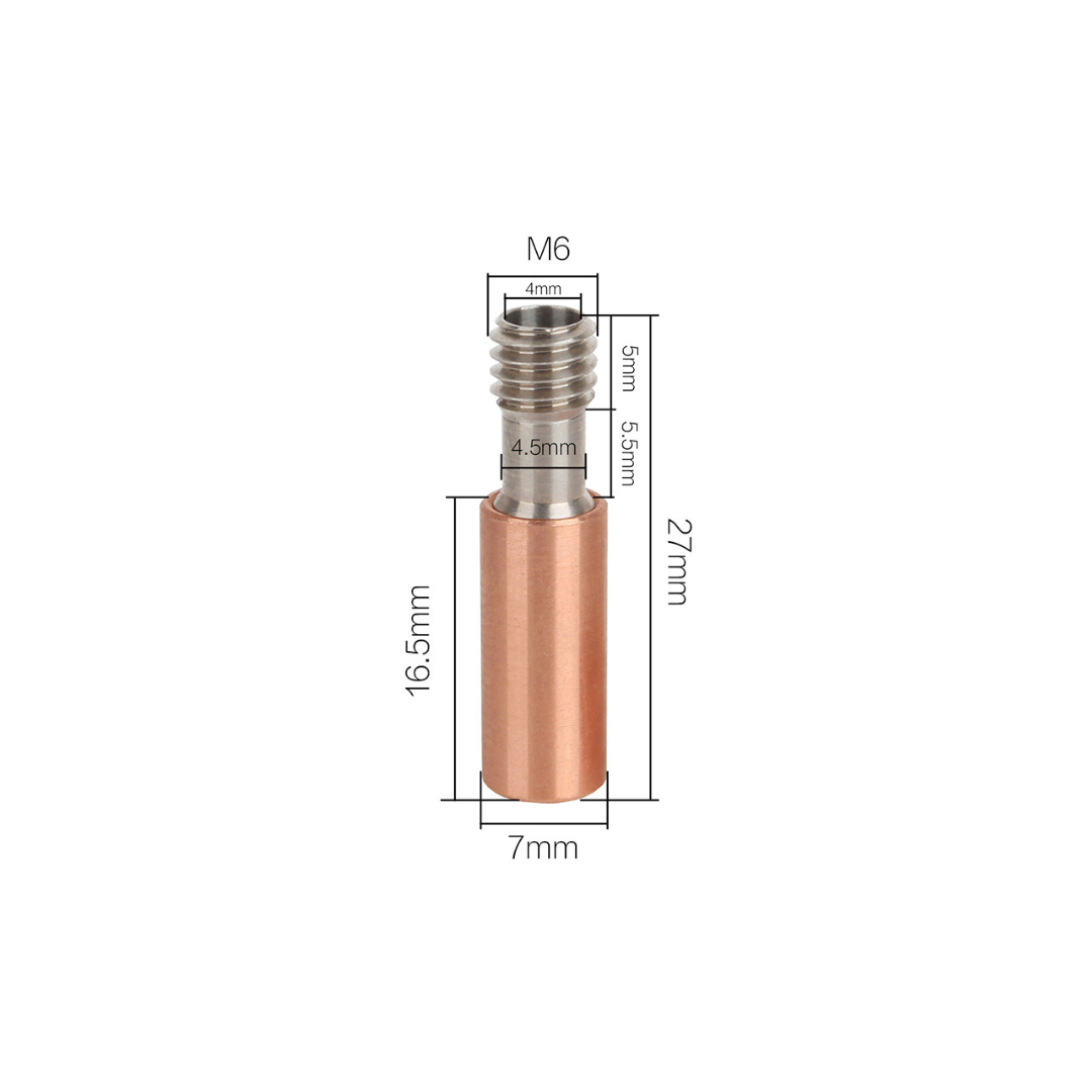 Garganta Extrusión Bimetal Titanio - Series Ender y CR10