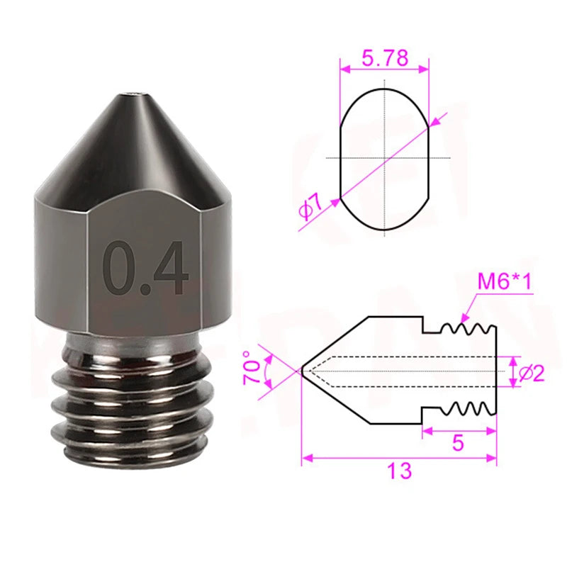 Boquilla Acero Endurecido Impresora 3D - Mk8 Set x2